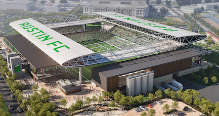 Render image of complete Austin FC stadium